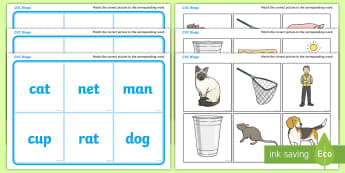 CVC Bingo Matching Card Game - bingo, game, activity, fun, CVC, CVC matching game, CVC game, phonics, phonics game, word game, literacy, english, bingo game, CVC bingo, learning, class activity, play, playing