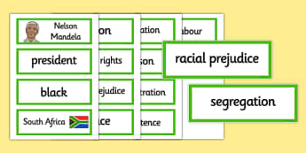 Nelson Mandela Word Cards - nelson mandela, word cards, cards