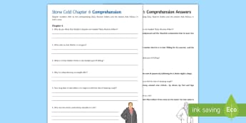Chapter 6 Comprehension Questions to Support Teaching on 'Stone Cold' by Robert Swindells - Swindells, Comprehension, Shelter, Link, Assess