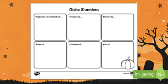 Oíche Shamhna Sensory Activity Sheet Gaeilge