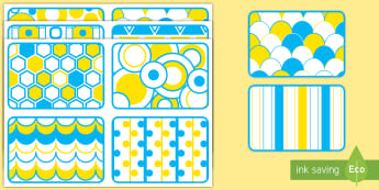 Blue, Yellow, and White High Contrast Cards - EYFS, Visual Stimulation, Babies, high contrast, images for babies, concentrate, concentration, newb