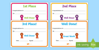Sports Day Award Certificates - Reward, sports day, award, certificate, medal, rewards, school reward, medal, good running, good try, sports