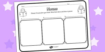 Nouns Comprehension Worksheet - nouns, comprehension, comprehension worksheet, character, discussion prompt, reading, discussions, noun worksheets, words