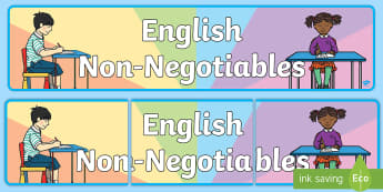 English Non-Negotiables Display Banner - Subject, Classroom, learning wall, prompt