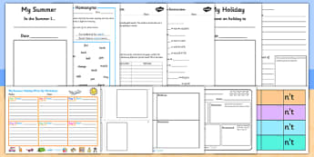 KS2 Summer Holiday Homework Pack - End of the School Year Homework