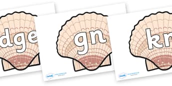 Silent Letters on Seashells - Silent Letters, silent letter, letter blend, consonant, consonants, digraph, trigraph, A-Z letters, literacy, alphabet, letters, alternative sounds