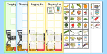 Shopping Lists and Food Cards - shopping list, shopping, shop, list, food, cards
