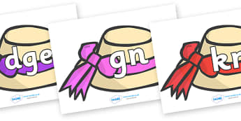 Silent Letters on Summer Hats - Silent Letters, silent letter, letter blend, consonant, consonants, digraph, trigraph, A-Z letters, literacy, alphabet, letters, alternative sounds