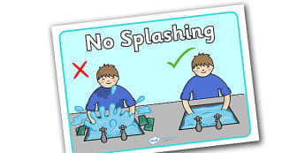 No Splashing at the Sink Poster - no splashing at the sink poster, no splashing, splashing, splash, water, sink, behaviour, rule, management