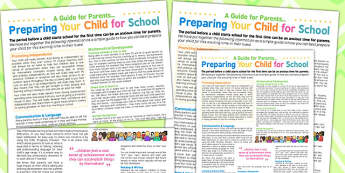 Preparing Your Child For School A Guide For Parents Poster