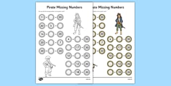 Missing Numbers to 20 Activity Sheet, worksheet