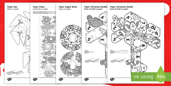 Mindfulness Colouring Christmas Decorations Activity English/French - Mindfulness Colouring Christmas Decorations - mindfulness, colouring, colour, christmas, decorations