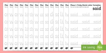Phase 4 Tricky Words Letter Formation Activity - phase 4, tricky words, letter formation, activity, words, letters, formation