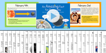 An Amazing Fact a Day February PowerPoint and Activity Sheet Pack, worksheet