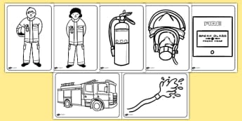 Fire Service Colouring Pages - fire, fire service, colouring