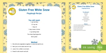Gluten Free White Snow Playdough Recipe - playdough, recipe, white snow
