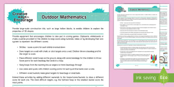 EYFS Creative Ways to Encourage Outdoor Mathematics Teaching Ideas - Maths, numeracy, number, SSM, Shape space measure, outdoor learning, outdoor area, child-led, Contin