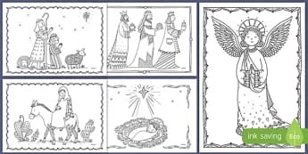 Nativity Christmas Mindfulness Colouring - nativity, christmas, mindfulness, colouring, colour