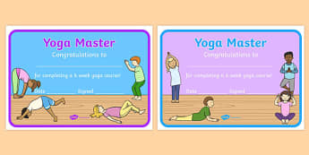 6 Week Yoga Course Certificates - 6 week, yoga course, certificates