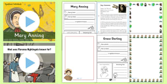KS1 International Women's Day History Resource Pack - women, women's day, florence nightingale, mary anning, grace darling, amy johnson, significant indi