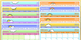 Monthly Calendar Planning Template 2016 - monthly, calendar, planning, template, 2016