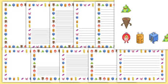 3D Shape Aliens Page Borders - 3d shape, aliens, page borders, borders