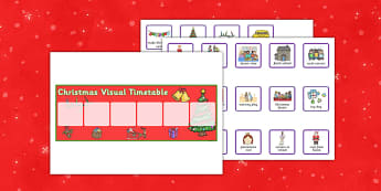 Christmas Activities for School Visual Timetable - christmas, activities, school, visual, timetable