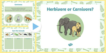 Living Things Habitats Herbivore Carnivore Teach Pack PowerPoint