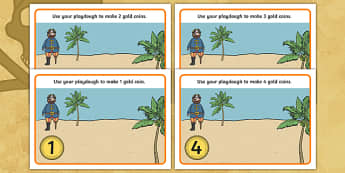 Pirate Numeracy Playdough Mats