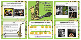 Musical Styles Through the 20th Century PowerPoint - musical