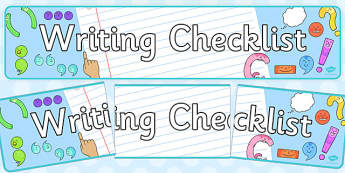Writing Checklist Display Banner - writing, checklist, display banner