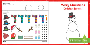 Design Your Own Snowman Christmas Cards English/Romanian - xmas, Happy Christmas, tree, snowman, cards, card, make your own christmas card, olaf, card craft, E