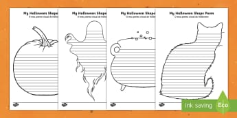 Halloween Shape Poetry Templates English/Portuguese -  halloween, shape, poetry, templates, worksheet, poem,EAL