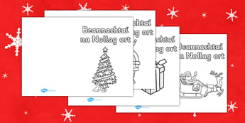 Beannachtaí na Nollag ort - roi, irish, gaeilge, christmas, card, template