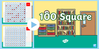 100 Number Square PowerPoint - New Zealand, maths, hundreds square, powerpoint, number recognition, forward sequences, backwards se