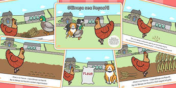 Gainusa cea Roscata, rezumat cu imagini, planse imprimabile, Romanian