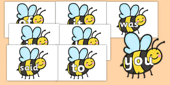 100 High Frequency Words on Bees - High frequency words, hfw, DfES Letters and Sounds, Letters and Sounds, display words