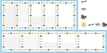 Art Page Borders - Art, arts, page border, border, writing template, writing aid, writing, drawing, painting, sketching, colours