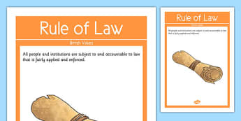 Rule of Law British Values Display Poster - british values, display poster, display, poster, rule of law