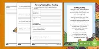 Thanksgiving Poem Close Reading Activity