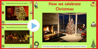 How We Celebrate Christmas PowerPoint - christmas, christmas powerpoint, how we celebrate christmas, christmas themed, information powerpoint, religion