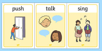 Verb Action Posters Present Tense - verbs, action, tense, poster