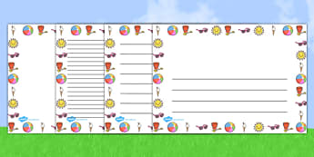 My Summer Holiday Page Borders Landscape