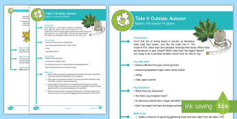 KS2 Take It Outside: Autumn Maths - Perimeter Problem Activity - Origin of Fire, Outdoor and Woodland Learning, Wonder Investigate Learn Discover, Forest School, Out