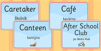 School Room Signs EAL Czech Version - languages, signs, EAL 