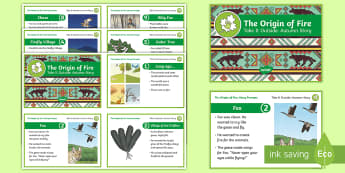 The Origin of Fire Story Cards - Origin of Fire, Outdoor and Woodland Learning, Wonder Investigate Learn Discover, Forest School, Out