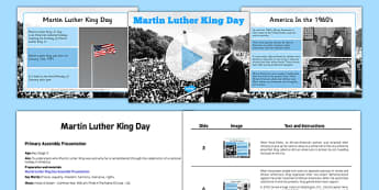 Martin Luther King Day Assembly Presentation and Script - martin luther king, day, assembly, script, powerpoint