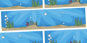 Small World Background to Support Teaching on Commotion In The Ocean - Story, book, resources, Giles Andreae, David Wojtowycz, small world, background, display, banner, teaching resources, book resources, sea creatures, sea, book resource