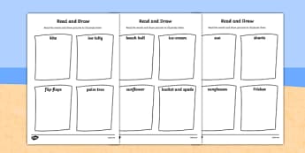 Summer Read and Draw Worksheet - seasons, weather, activities