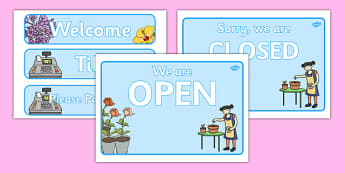 Florist Role Play Signs - Florist Role Play, florist, flower shop, flowers, bouquet, flower decorations, till, money, gifts, role play, display, poster